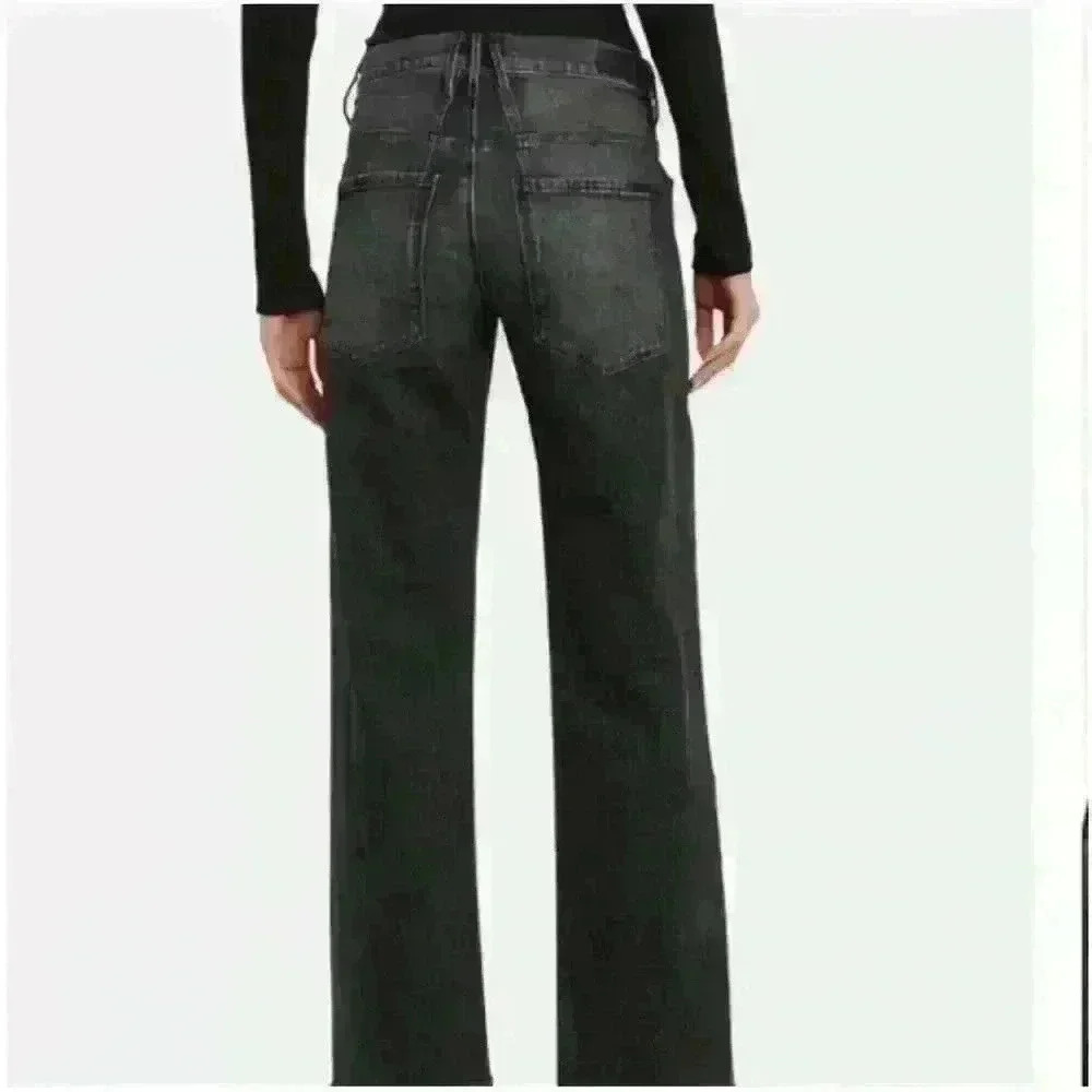 RtA Dexter Dark Grey Jeans with Leather Belt size Medium made in USA retail $425 - Picture 2 of 8